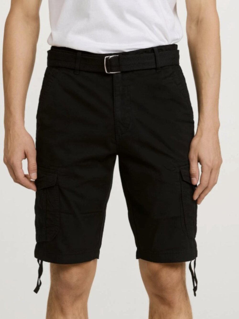 Blu Rock Men's Vintage-Like Cotton Cargo Belted Shorts